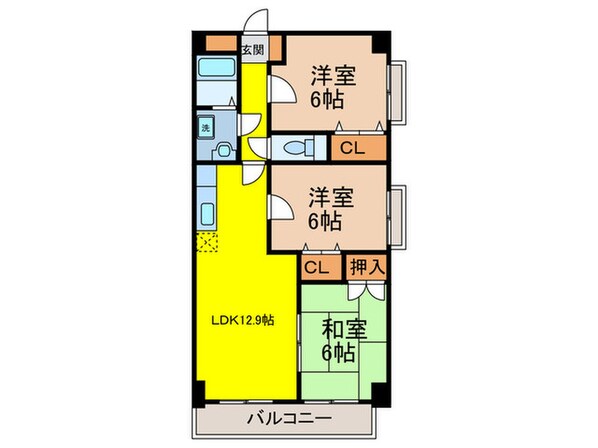 フローラ野多目の物件間取画像